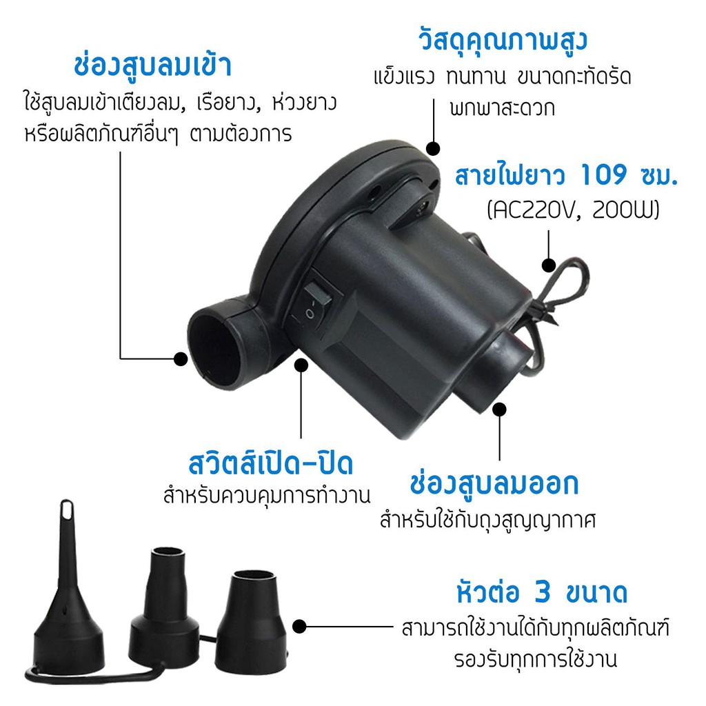 eco-home-air-pumps-150w-ที่สูบลม-เครื่องปั๊มลม-เครื่องปั๊มลมไฟฟ้า-ที่สูบลมเข้า-ออก-ที่สูบลมไฟฟ้า-black-สีดำ