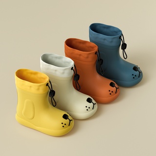 Cheerful Mario รองเท้ากันฝนเด็ก EvaShiny รองเท้าลำลองเด็กรูปแบบใหม่น้ำหนักเบาสวมใส่สบายป้องกันน้ำฝนตกใส่ได้ทุกวัน