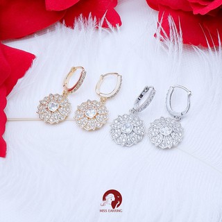 Miss Earring ต่างหูดอกเดซี่ เพชร Cz Daisy Earrings สีเงิน/ทอง เงินแท้ 925 คุณภาพสูง