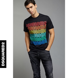 [S-5XL] Dsquared2/d2 เสื้อยืดลําลอง แขนสั้น คอกลม พิมพ์ลายโลโก้ข้อความ สร้างสรรค์ แฟชั่นฤดูใบไม้ผลิ และฤดูร้อน สําหรับผู