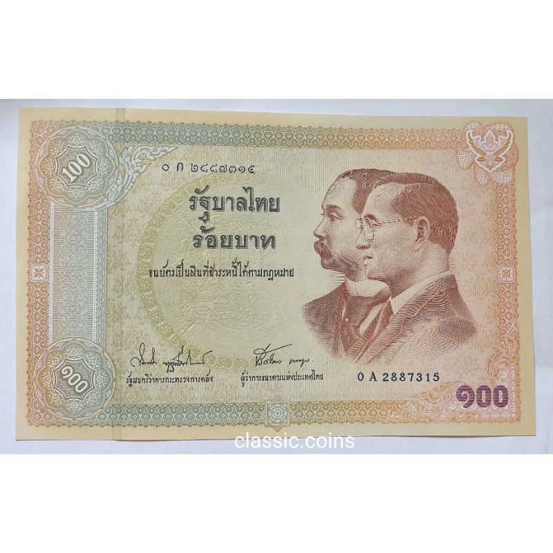 ธนบัตร-100-บาท-ที่ระลึก-ในรัชกาลที่-9-ที่ระลึกครบรอบ-100-ปี-ธนบัตรไทย-17-กันยายน-2545-ไม่ผ่านการใช้งาน