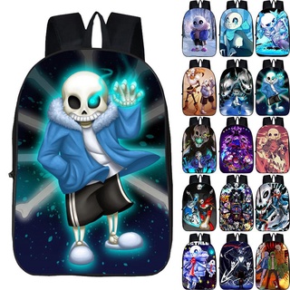 【พร้อมส่ง】Undertale Sans Game Papyrus กระเป๋าเป้สะพายหลัง กระเป๋าเดินทาง พิมพ์ลาย 3D ขนาด 17 นิ้ว สําหรับเด็กนักเรียน