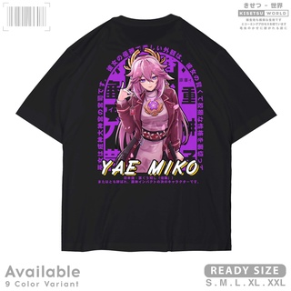 Genshin Impact YAE MIKO T-Shirt - Japanese Anime Waifu Character Distro Shirt x 9612 Kisetsu Tshirt lh