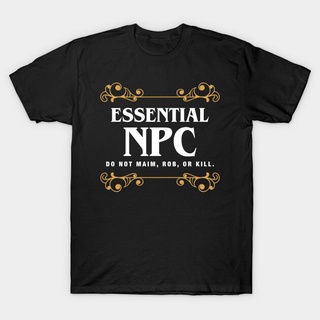 เสื้อยืดโอเวอร์ไซส์เสื้อยืด พิมพ์ลายตัวอักษร NPC RPG Addict Essential สําหรับผู้ชายS-3XL