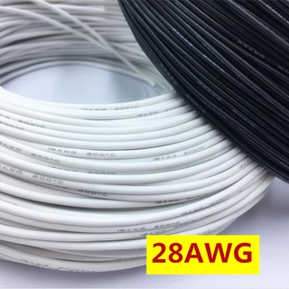 สายเคเบิลซิลิโคน 28AWG UL American Standard RC ยาว 5 เมตร ยืดหยุ่น อุณหภูมิสูง สําหรับไฟ