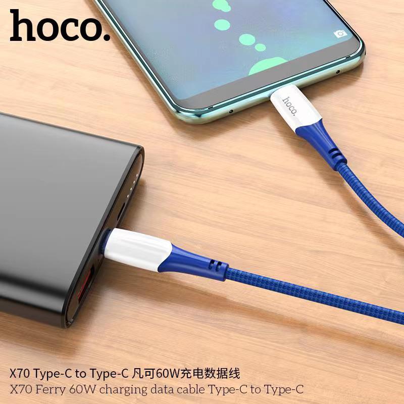 hoco-x70-type-c-to-type-c-สายชาร์จรุ่นใหม่-สายยาว-1-สายชาร์จรุ่นใหม่-สายยาว-1-เมตร