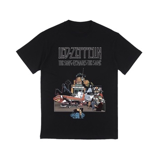 เสื้อยืดสีขาวเสื้อยืดแขนสั้น พิมพ์ลาย ZEPPELIN THE SONG REMAINS THE SAME สําหรับผู้ชายS-4XL