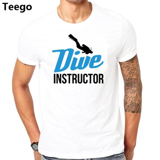 Padi Dive Instructor ตัวอักษร T Shirt Men เสื้อยืดสีขาว Custom