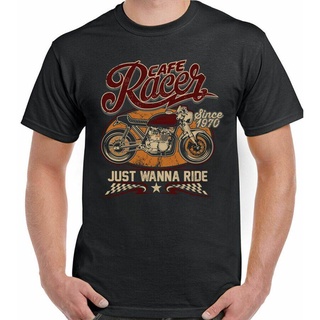【Available】100% Pure Cotton T Shirt Cafe Racer Biker Motorbike Bike Custom Just Wanna Ride เสื้อยืดคอกลม เสื้อยืดคอกลม