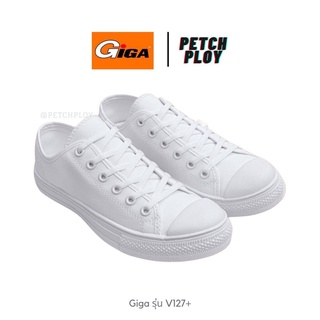 สินค้า (V127+) Giga รุ่นใหม่ รองเท้าผ้าใบหญิง แบบผูกเชือกสีขาว รองเท้าพละ รุ่น V127+