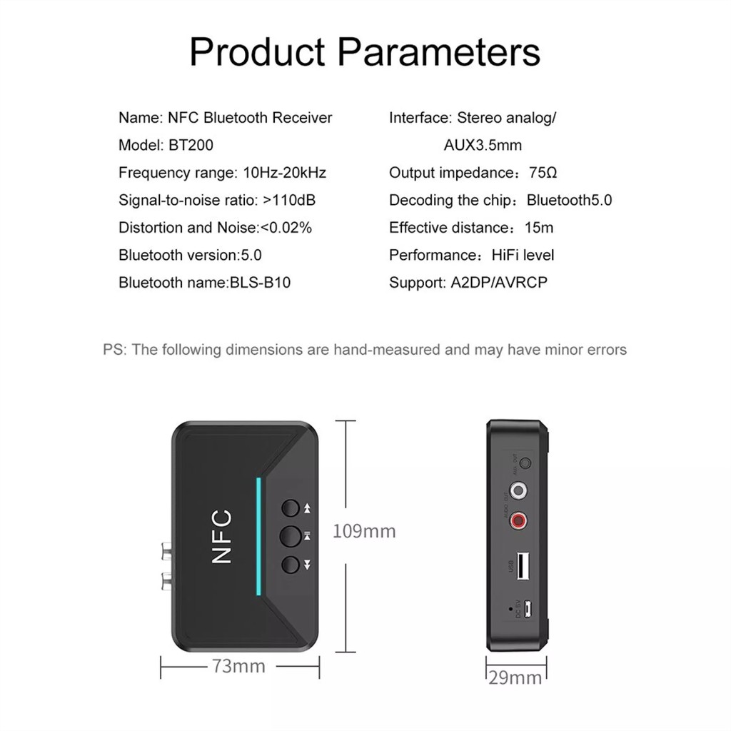 ภาพสินค้าNFC กล่องอะแดปเตอร์ NFC รับเสียงสเตอริโอ ชนิดบลูทูธ ไร้สาย 3.5 มิลลิเมตร AUX RCA เล่นเพลง เสียง ลำโพงในรถยนต์ จากร้าน koseenh บน Shopee ภาพที่ 1