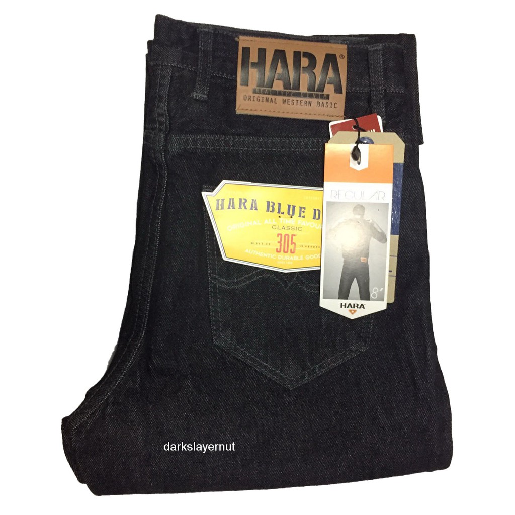 ภาพหน้าปกสินค้าHARA Jeans กางเกงยีนส์ (ขากระบอกใหญ่) ยี่ห้อ HARA แท้ 100%