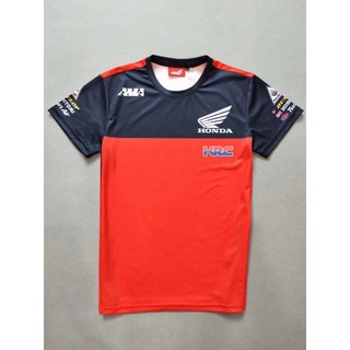 เสื้อยืด ลาย Honda HRC แบบแห้งเร็ว สีแดง และสีกรมท่า สําหรับแข่งรถจักรยานยนต์