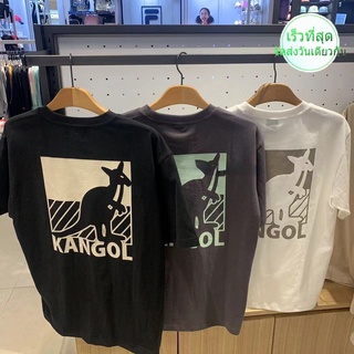 เสื้อยืดแขนสั้น คอกลม ผ้าฝ้ายแท้ พิมพ์ลายจิงโจ้ KANGOL แฟชั่นฤดูร้อน สําหรับผู้ชาย และผู้หญิง