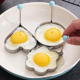 Non-slip Fried Egg Shaper Heart/Circular/Five Star/Flower/Bear Adjustable Handle 430 Stainless Steel Pink/Blue Kitchen Accessories Omelette Mold 1Pcs DIY Cooking Tools