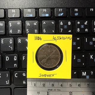 Special Lot No.60513 ปี1806 สวีเดน 1/4 SKILLING เหรียญสะสม เหรียญต่างประเทศ เหรียญเก่า หายาก ราคาถูก
