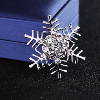 Korean Version Cute Snowflake Brooch Female Crystal Rhinestone Brooch Clothing Accessories Christmas Badge for Wedding