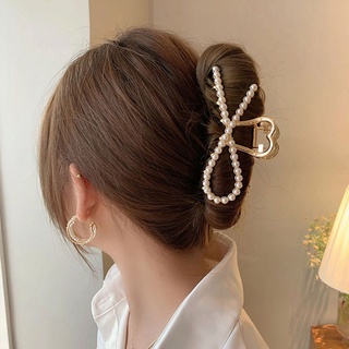 กิ๊บติดผมประดับไข่มุกสไตล์เกาหลีขนาดใหญ่สําหรับผู้หญิง