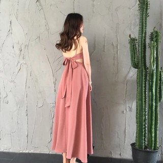 Maxi Dress เดรสยาว ผูกโบว์หลัง โชว์หลังสวยมาก