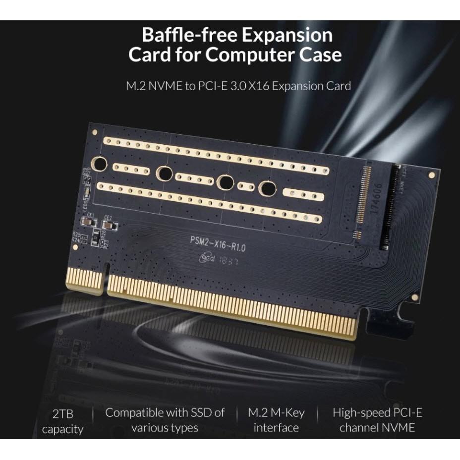ภาพหน้าปกสินค้าORICO (PSM2-X16) PCI-E Expansion Post Card M.2 NVME to PCI-E 3.0 X16 Expansioncard M.2 M-key จากร้าน toara บน Shopee