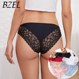 Bzel กางเกงชั้นใน ผ้าเรยอน แต่งลูกไม้ ระบายอากาศ ใส่สบาย สไตล์หวาน สําหรับผู้หญิง 6 สี M-XL