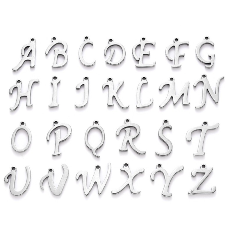 จี้ตัวอักษรเงิน-a-z-ยกเซ็ต-เหมาะสำหรับทำเครื่องประดับ