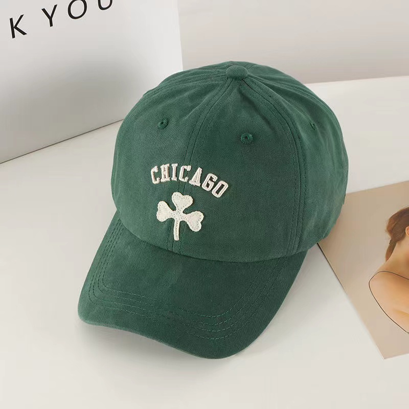 หมวกเบสบอล-หมวกเบเร่ต์-กันแดด-สีเขียว-แฟชั่นสําหรับผู้ชาย-และผู้หญิง