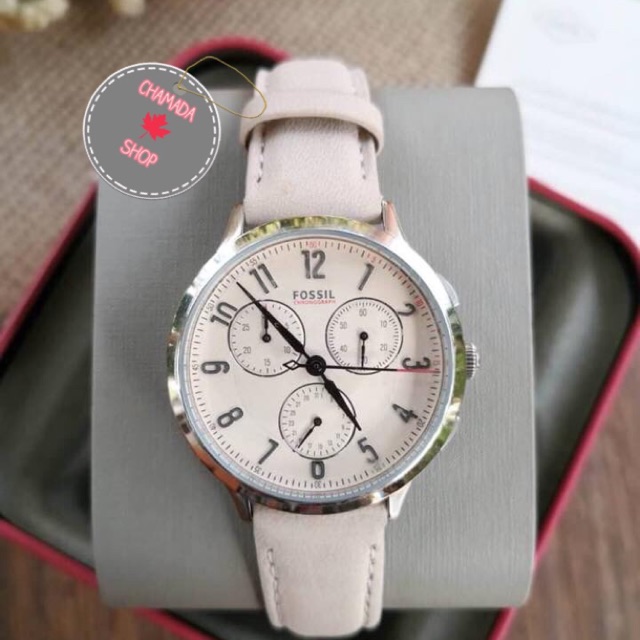 นาฬิกา-fossil-abilene-chronograph-pink-dial-ladies-watch