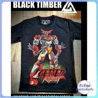 BT  Getter Robot เสื้อยืด สีดำ BT Black Timber T-Shirt ผ้าคอตตอน สกรีนลายแน่น S M L XL XXL