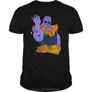 เสื้อยืดผ้าฝ้ายพิมพ์ลายขายดี เสื้อยืดแขนสั้นลําลอง พิมพ์ลาย Thanos Salt Bae Mashup สีดํา แฟชั่นสําหรับผู้ชาย