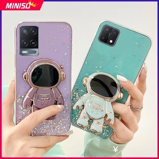 เคสโทรศัพท์มือถือ ลายนักบินอวกาศ 3D แต่งกลิตเตอร์ พร้อมที่ตั้งวาง สําหรับ OPPO A17 A16 A16K A15 A15S A16E A54 A74 A94 A57 A96 A76 A36 A9 2020 A5 2020