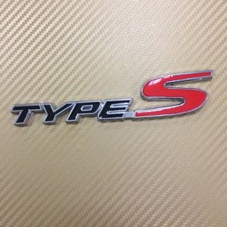 โลโก้ * TYPE S ติดรถ Honda งานโลหะ ขนาด* 3 x 15 cm ราคาต่อชิ้น