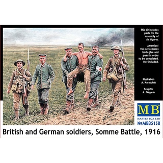 โมเดลประกอบฟิกเกอร์ทหาร Master Box 1/35MB35158 British and German soldiers, Somme Battle, 1916