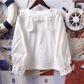 ซับในโลลิต้า  เสื้อตัวในกระโปรงสลิง  สวม JKS ไว้ข้างใน  เสื้อเชิ้ตสีขาวตัวสั้น   หูกระต่ายโบว์สามมิติ  เย็บลูกไม้ใบบัว