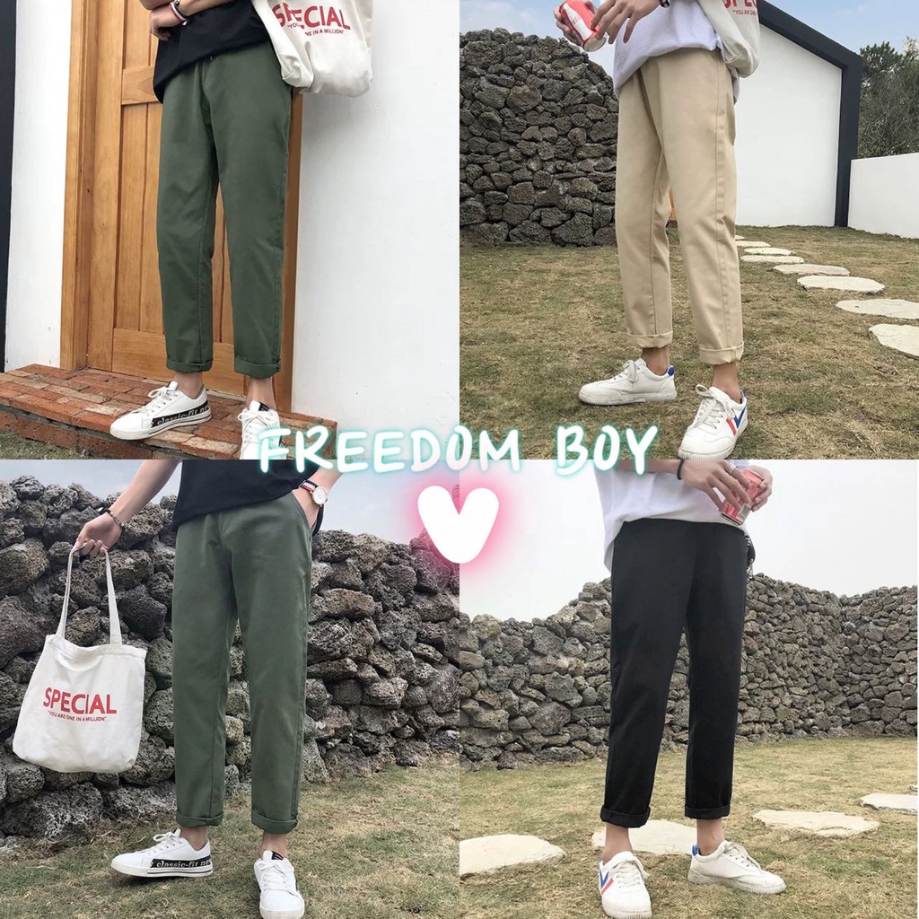 ภาพสินค้าผ้าดี ไม่บาง ใส่สบาย กางเกงขายาวผู้ชาย  แฟชั่นสไตล์เกาหลี จากร้าน freedomboy บน Shopee ภาพที่ 2