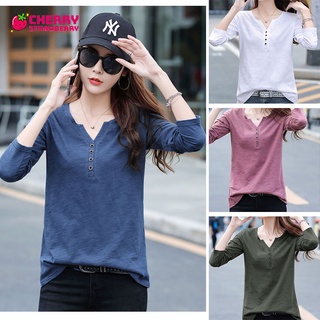 เสื้อยืดเเขนยาวสไตลืเรียบๆ