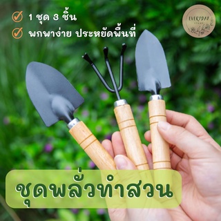 ชุดพลั่ว ชุดทำสวนจิ๋ว อุปกรณ์ทำสวนขนาดเล็ก พลั่ว เสียม ส้อมพรวนดิน ตักดิน ใช้สำหรับปลูกไม้เล็ก ชุดตักดิน อุปกรณ์ทำสวน