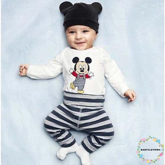 htt-เด็กทารกเด็กหญิงเด็กชาย-3pcs-ชุดชุด-micky-mouse-แมว-minnie-romper-กางเกงบอดี้สูท