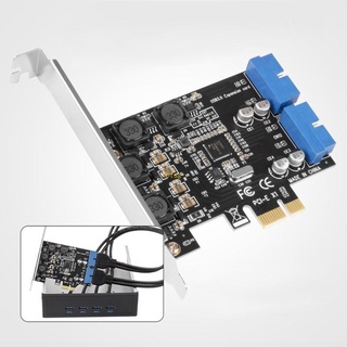 Btsg อะแดปเตอร์การ์ดควบคุม PCI-E เป็น 2 พอร์ต 19Pin USB 3.0 PCI Express สําหรับบ้าน สํานักงาน PC