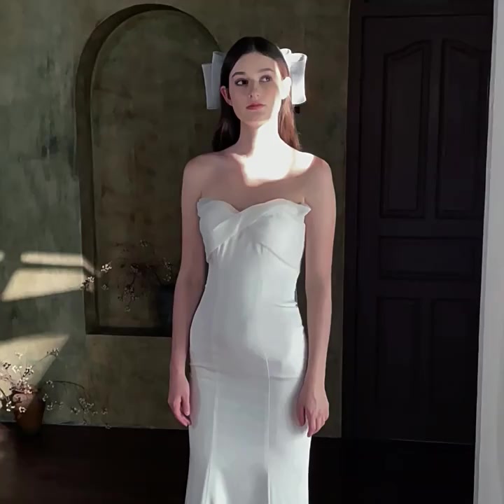 ผ้าโพกศีรษะ-แบบสองชั้น-ประดับโบว์-สีขาว-สําหรับเจ้าสาว-งานแต่งงาน