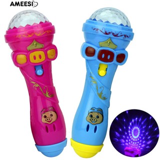 Ameesi มินิไมโครโฟน LED ไฟกระพริบ ของเล่นที่มีสีสัน สำหรับเด็ก
