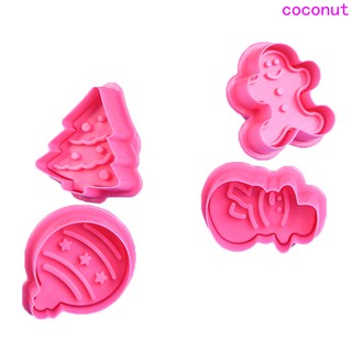 4pcs Food Grade ABS Christmas Style Spring Cutting Mold Cookie Moulds Set Cake Cutters Baking Tools