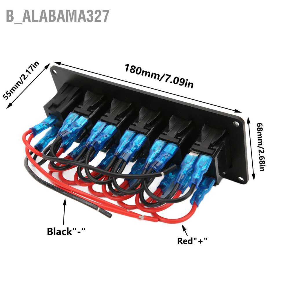 alabama327-แผงสวิตช์โยก-5-gang-12v-24v-พร้อม-usb-5v3-4a-ไฟแบ็คไลท์-led-สีฟ้า-สําหรับเรือ-รถยนต์-รถบรรทุก