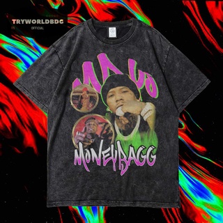 เสื้อยืดพิมพ์ลายแฟชั่น เสื้อยืด โอเวอร์ไซซ์ พิมพ์ลาย TRYWORLDBDG OFFICIAL "MONEYBAGG YO Poton" | เสื้อยืด ซักได้ | หินล้