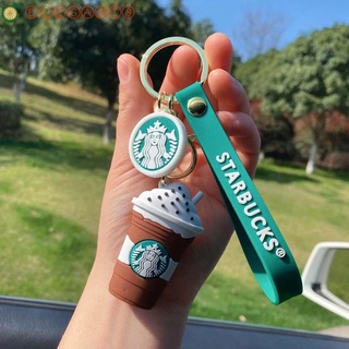 AELEGANT พวงกุญแจ จี้รูปการ์ตูน Starbucks น่ารัก สําหรับห้อยแก้วกาแฟ ชานม กระเป๋า