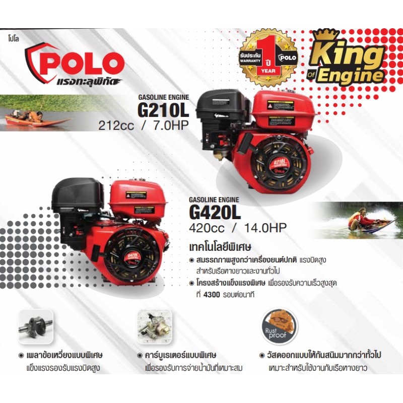 เครื่องยนต์เบนซิน-รุ่นเรือหางยาว-polo-g420l-ขนาด-14-hp