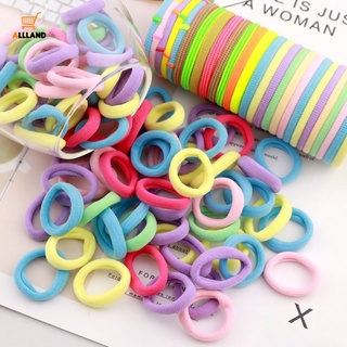 ยางมัดผมหางม้า ไนล่อน แบบยืดหยุ่น ขนาดเล็ก 2 ซม. สีแคนดี้ อุปกรณ์เสริม สําหรับเด็กผู้หญิง จํานวน 100 ชิ้น ต่อแพ็ค