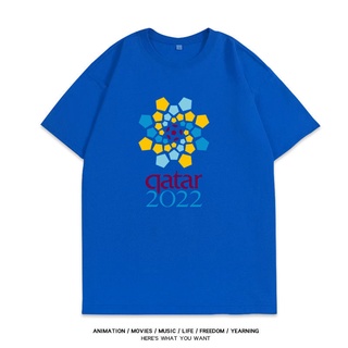 FIFA World CUP Qatar 2022 Short Sleeve Round Neck Printed T-shirt Football Fan Memorial Shirt Couple Shirt