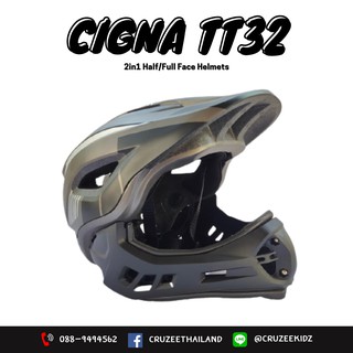หมวกกันกระเเทก ซิกน่า เต็มใบแบบถอดได้ NEW-FullFace Helmet TT-32 Black/Sliver