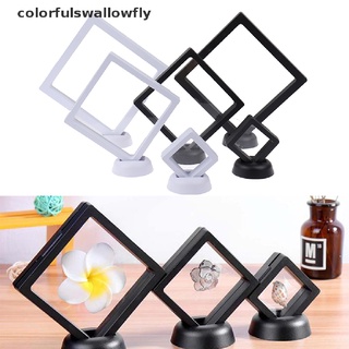 Colorfulswallowfly กล่องเคส ทรงสี่เหลี่ยม 3D พร้อมขาตั้ง สําหรับใส่เครื่องประดับ เหรียญ